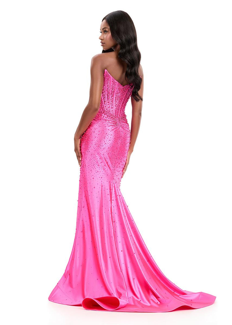 ASHLEYlauren Beaded Corset Prom Dress 12356
