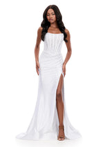 ASHLEYlauren Beaded Corset Prom Dress 12356