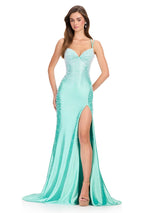 ASHLEYlauren Lace-up Open Back Prom Dress 12357
