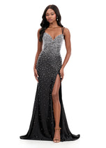 ASHLEYlauren Lace-up Open Back Prom Dress 12357