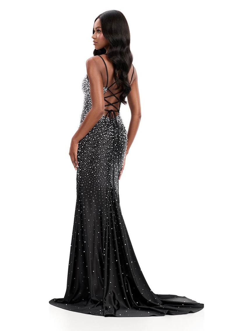ASHLEYlauren Lace-up Open Back Prom Dress 12357