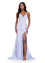 ASHLEYlauren Lace-up Open Back Prom Dress 12357