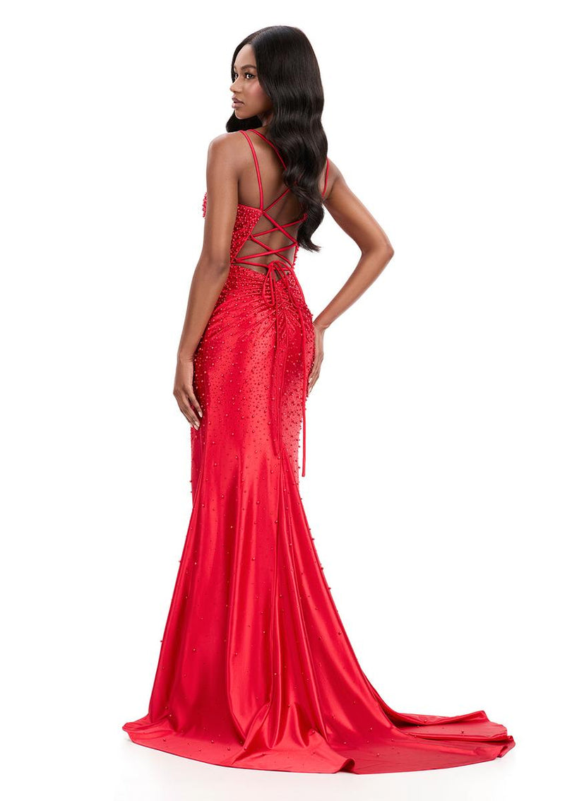 ASHLEYlauren Lace-up Open Back Prom Dress 12357
