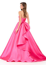 ASHLEYlauren Ruffle Back Ball Gown Prom Dress 12358