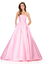 ASHLEYlauren Ruffle Back Ball Gown Prom Dress 12358