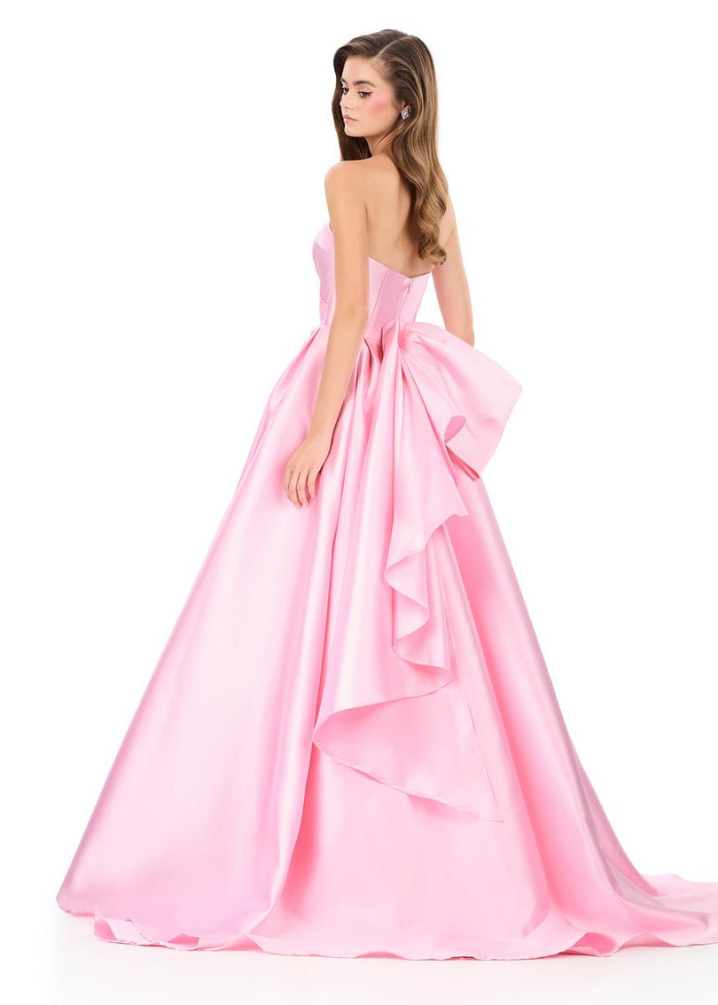 ASHLEYlauren Ruffle Back Ball Gown Prom Dress 12358