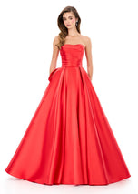 ASHLEYlauren Ruffle Back Ball Gown Prom Dress 12358