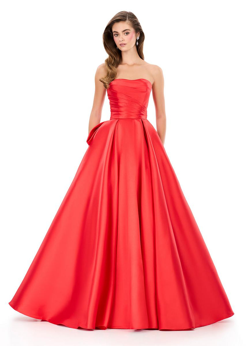 ASHLEYlauren Ruffle Back Ball Gown Prom Dress 12358