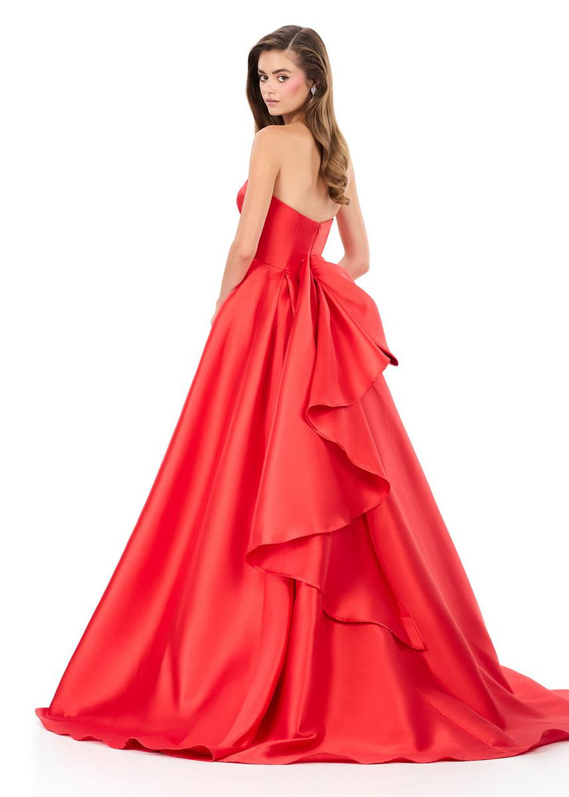 ASHLEYlauren Ruffle Back Ball Gown Prom Dress 12358