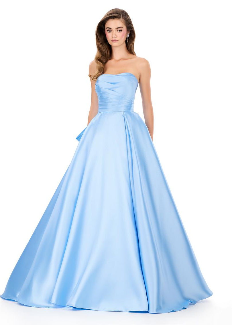 ASHLEYlauren Ruffle Back Ball Gown Prom Dress 12358