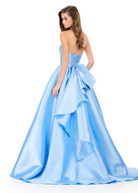 ASHLEYlauren Ruffle Back Ball Gown Prom Dress 12358