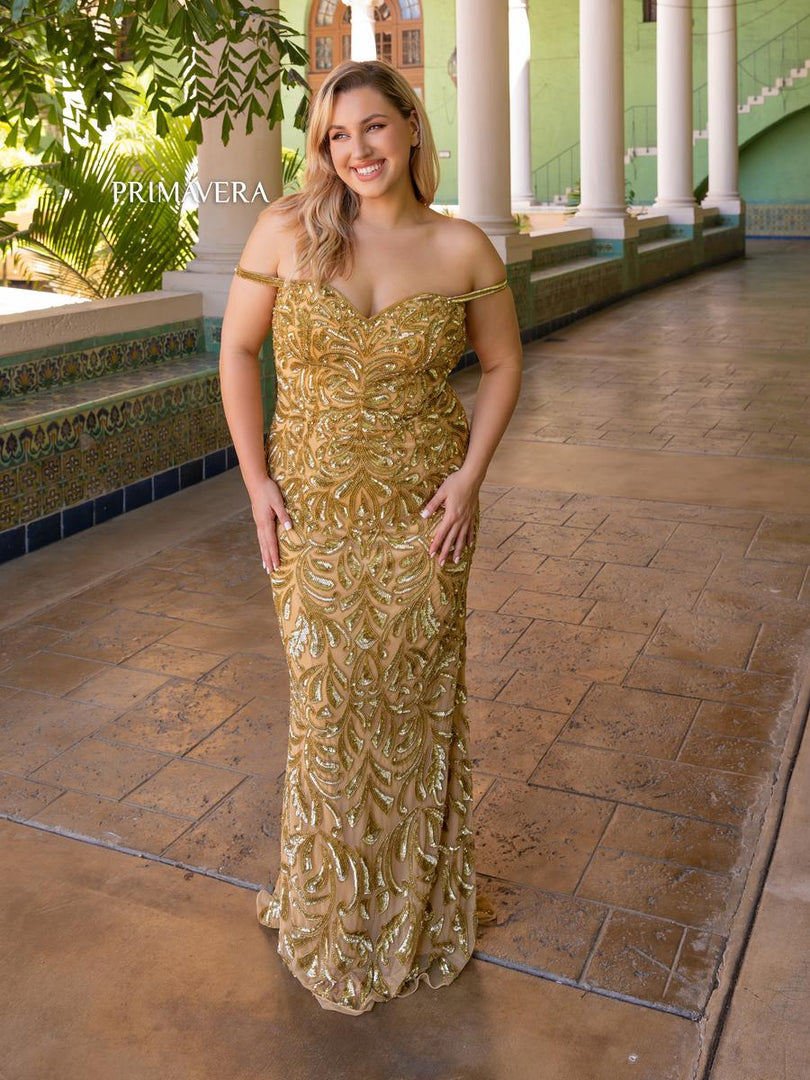 Primavera Tight Sequin Prom Dress 14054 Primavera Tight Sequin Prom Dress 14054