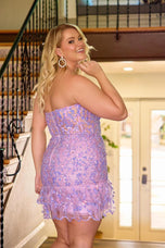 Curvy by Primavera Ruffle Hem HoCo Dress 14089