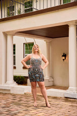 Curvy by Primavera Beaded Multi HoCo Dress 14090