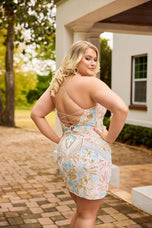 Curvy by Primavera Beaded Multi HoCo Dress 14090