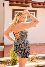 Curvy by Primavera Beaded HoCo Dress 14097