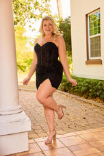 Curvy by Primavera Illusion Corset HoCo Dress 14098