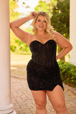 Curvy by Primavera Illusion Corset HoCo Dress 14098