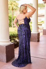 Curvy by Primavera Cateye Strapless Fitted Prom Dress 14103