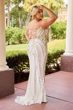 Curvy by Primavera Cateye Strapless Fitted Prom Dress 14103