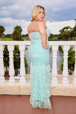 Curvy by Primavera Fitted Ruffle Prom Dress 14105