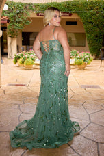 Curvy by Primavera Illusion Corset Prom Dress 14106