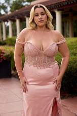 Curvy by Primavera Off The Shoulder Prom Dress 14107