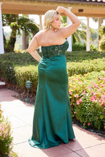 Curvy by Primavera Fitted Sweetheart Corset Prom Dress 14109