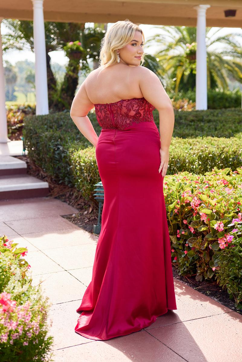 Curvy by Primavera Fitted Sweetheart Corset Prom Dress 14109
