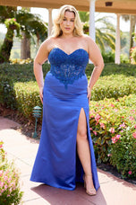 Curvy by Primavera Fitted Sweetheart Corset Prom Dress 14109