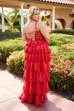 Curvy by Primavera A-Line Beaded Lace Prom Dress 14110