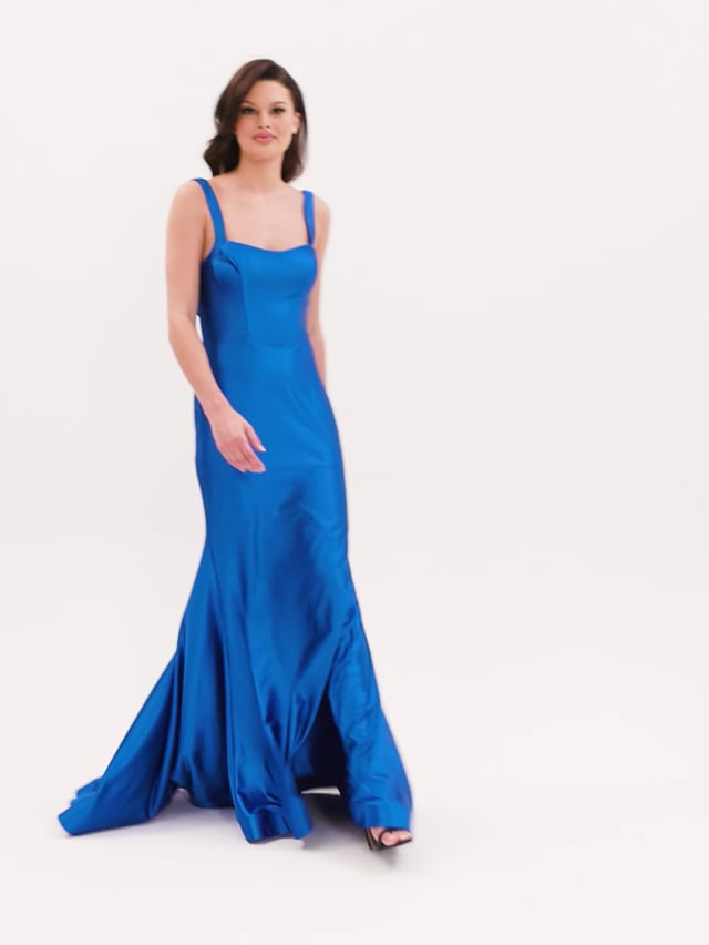 Satin scoop neck dress hotsell