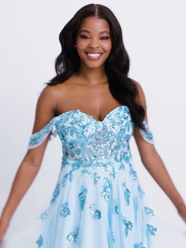 faviana off the shoulder dress Long Jersey Off-The-Shoulder Dress With Slit