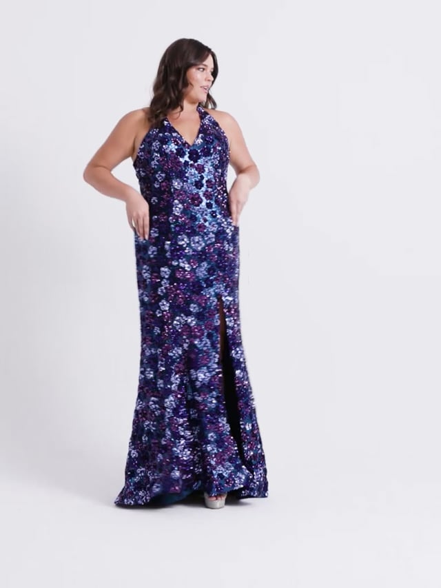 plus size floral maxi dress Faviana Long Floral Plus Size Prom Dress 9560 Spring / 22W