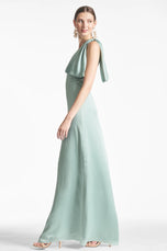 Sachin & Babi "Chelsea" One Shoulder Bow Gown