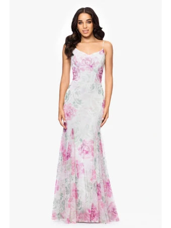 betsy and adam dresses pink Betsy & Adam One Bow Shoulder Mikado A-Line Gown