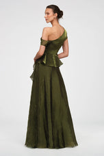 Theia Couture Organza Long Evening Dress 88114374