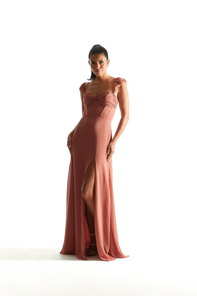 brown metallic dress Alex Evenings