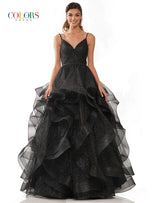 Colors Tiered Ruffle Prom Dress 2381