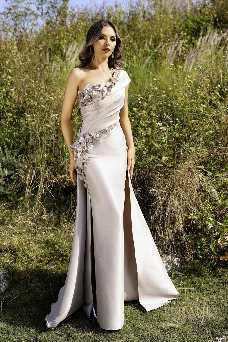 Terani Bodycon Long Overskirt Evening Dress 252E5116 Terani Bodycon Long Overskirt Evening Dress 252E5116