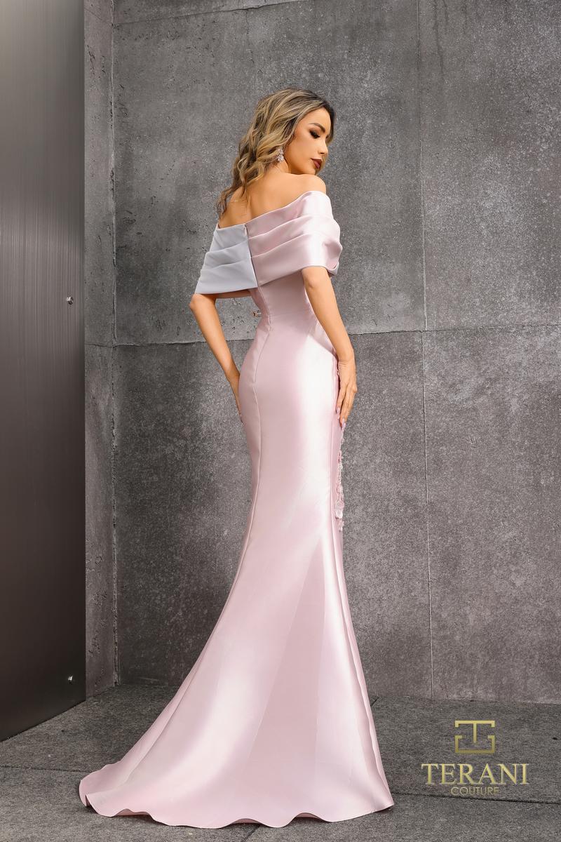 Terani Bodycon Mikado Ruffle Evening Dress 252M5324 Terani Bodycon Mikado Ruffle Evening Dress 252M5324