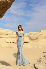 Terani Brocade Bodycon Long Evening Dress 252M5520