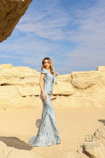 Terani Brocade Bodycon Long Evening Dress 252M5520