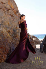 Terani Bodycon Mikado Ruffle Evening Dress 252M5324