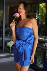 Ava Presley Strapless Ruched Bow HoCo Dress 26310