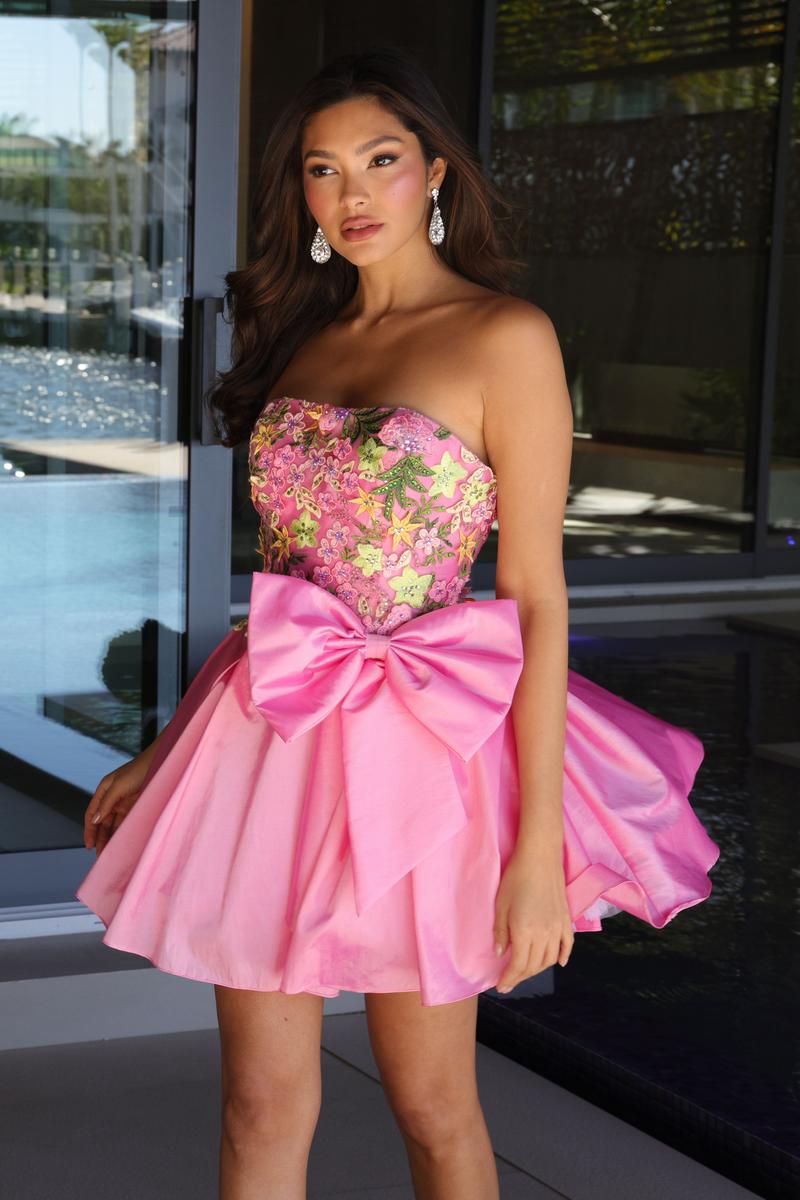 Ava Presley Strapless Floral HoCo Dress 26347
