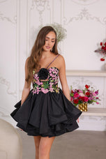Ava Presley Halter Floral Applique HoCo Dress 26348