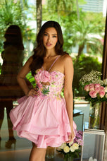 Ava Presley Halter Floral Applique HoCo Dress 26348