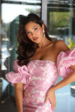 Ava Presley Tight Print Homecoming Dress 26391