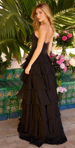 Ava Presley A-Line Ruffle Skirt Prom Dress 26407